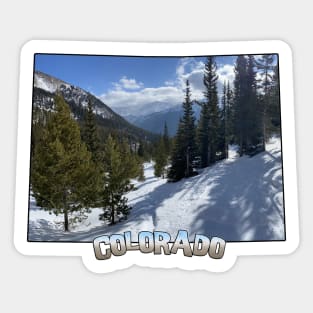 Colorado State Outline (Winter Mountains) Sticker